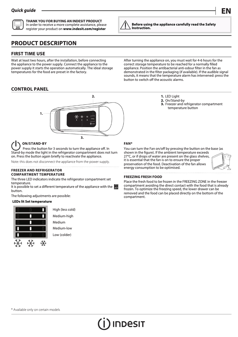 Page 1 de la notice Manuel utilisateur Indesit E IB 15050 A1 D.UK 1