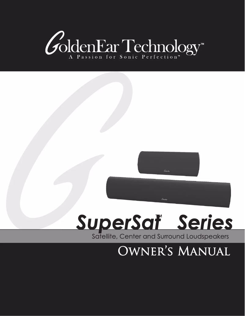 Page n°1 - Manuel utilisateur GoldenEar SuperSat 3