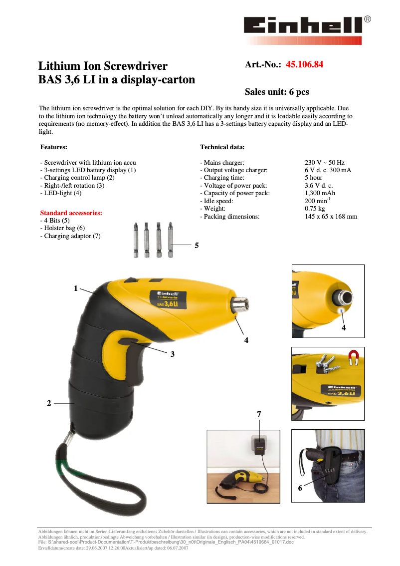Page n°1 - Manuel utilisateur Bavaria by Einhell BAS 3,6 LI