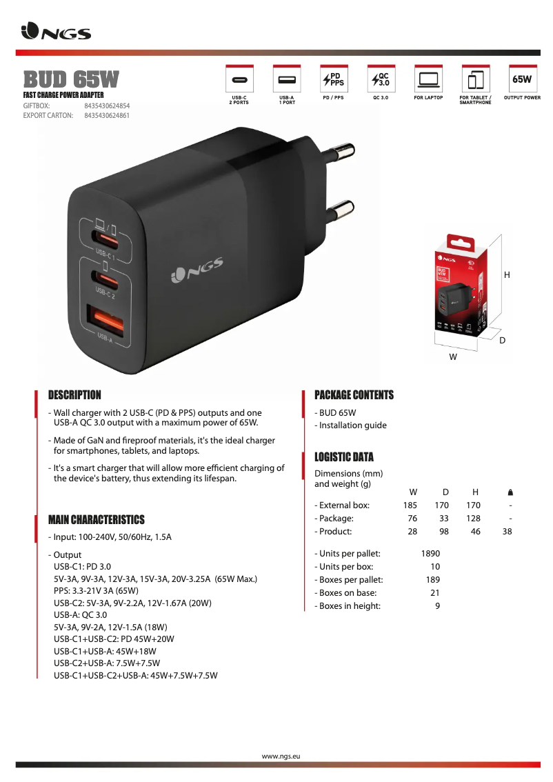 Image de la première page du manuel de l'appareil BUD 65W