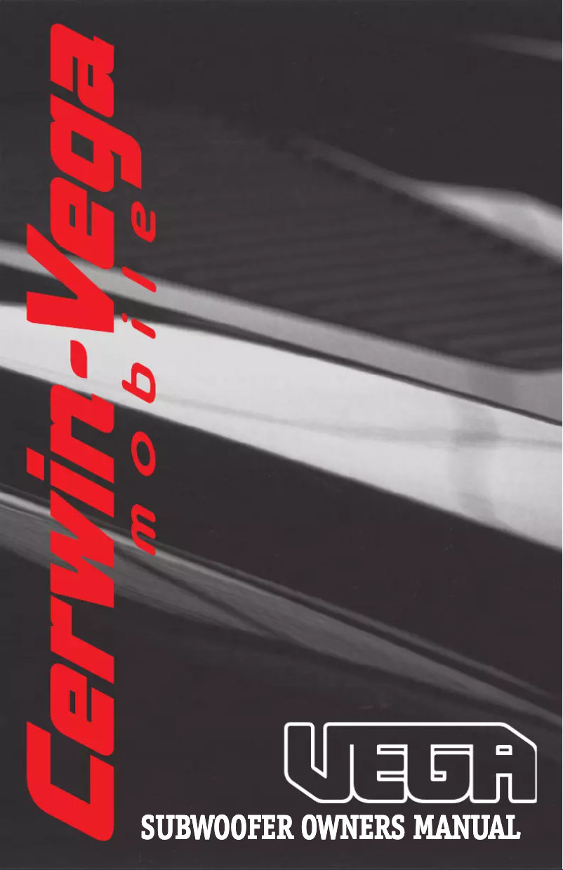 Página 1 del manual Manual de usuario Cerwin-Vega VEGA122