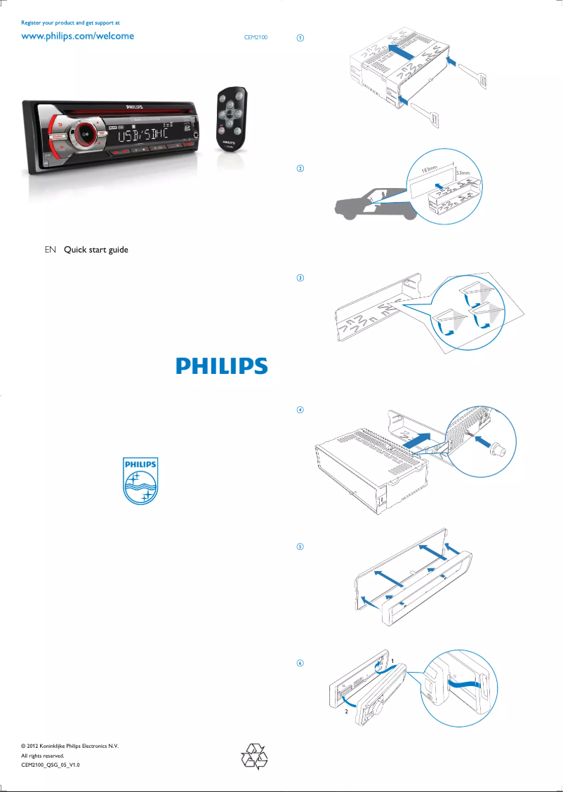 Página 1 del manual Guía de inicio rápido Philips CarStudio CEM2100