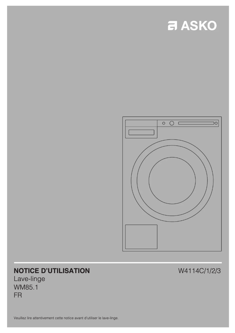 Page n°1 - Manuel utilisateur Asko W4114C