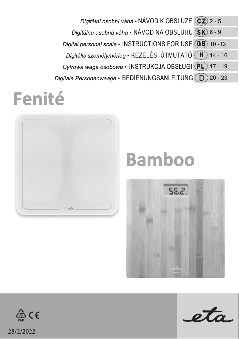 Página 1 del manual Manual de usuario Eta Bamboo 9780 90000