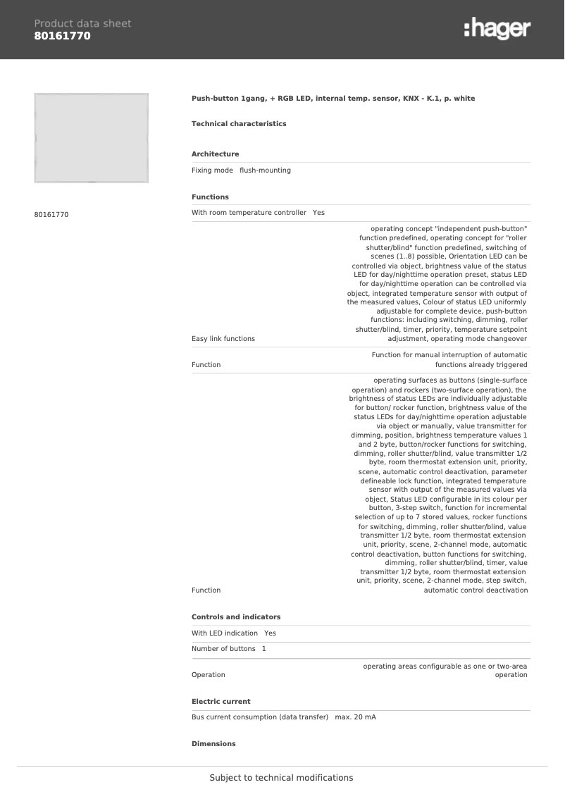 Image de la première page du manuel de l'appareil 80161770