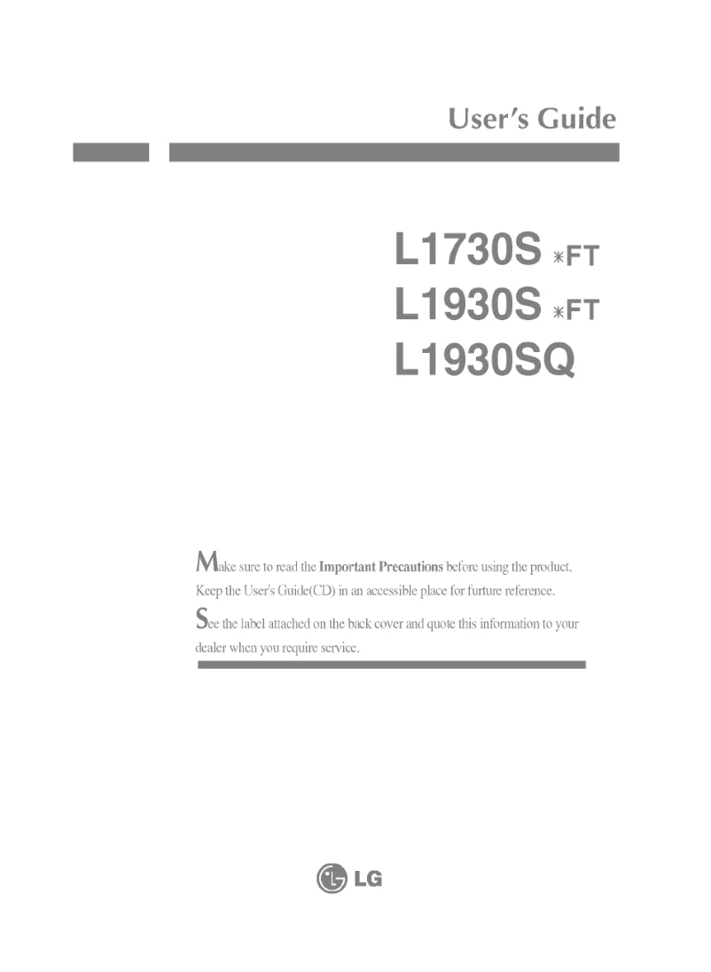 Image de la première page du manuel de l'appareil L1930PSNP