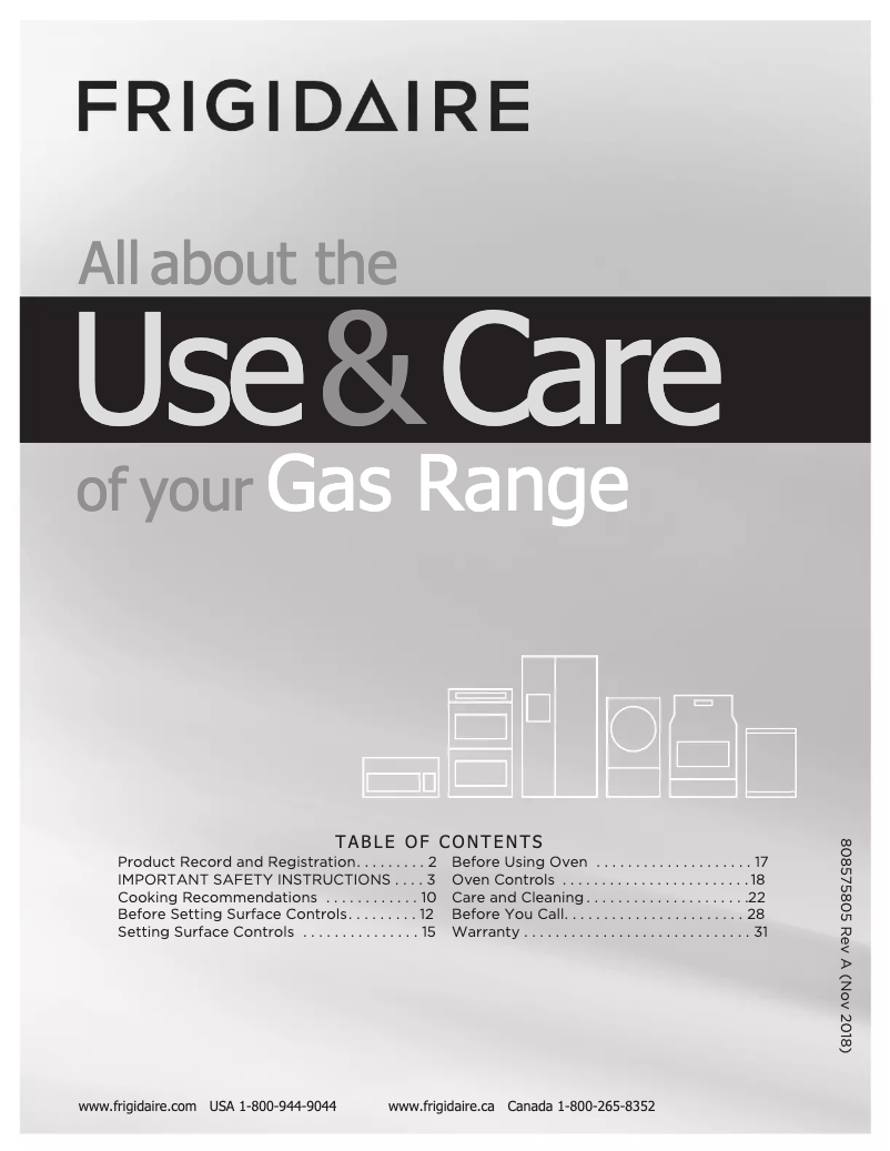 Page n°1 - Manuel utilisateur Frigidaire FFGH2422US