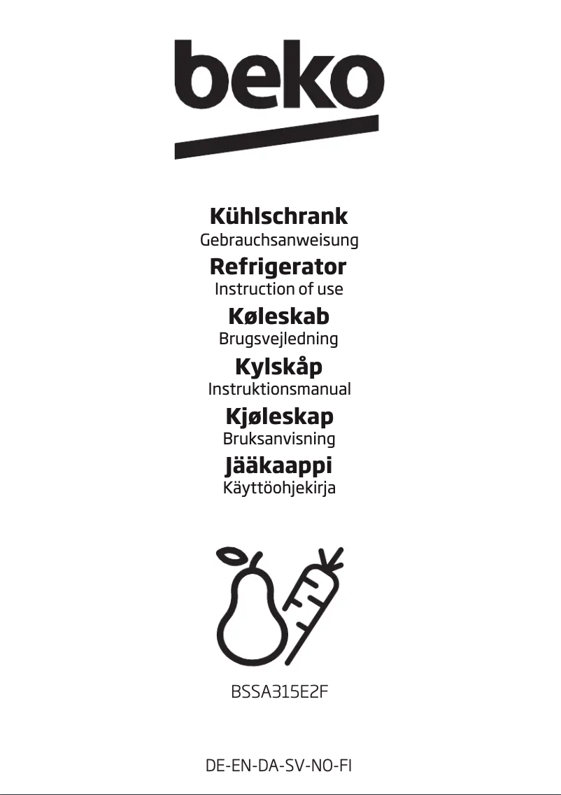 Image de la première page du manuel de l'appareil BSSA315E2F