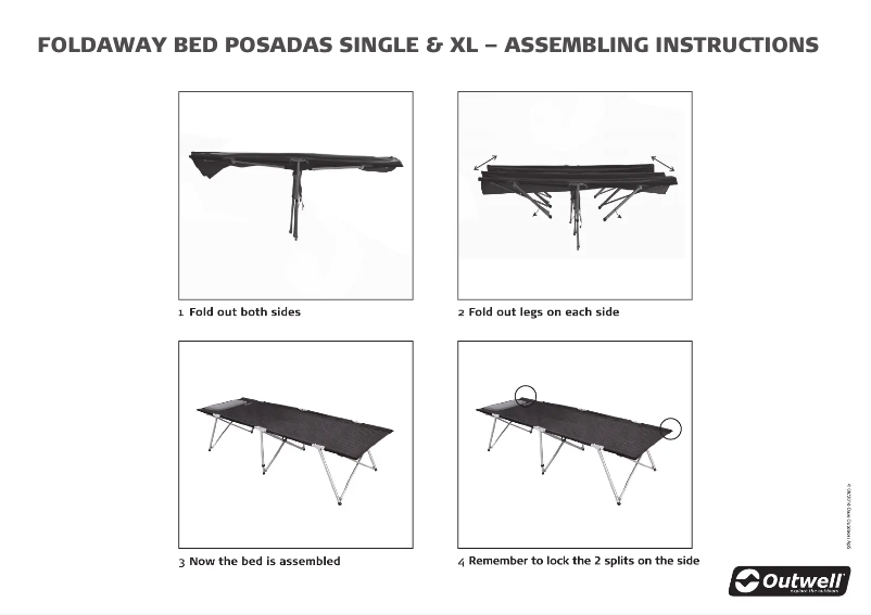 Page 1 de la notice Manuel utilisateur Outwell Posadas vouwbed