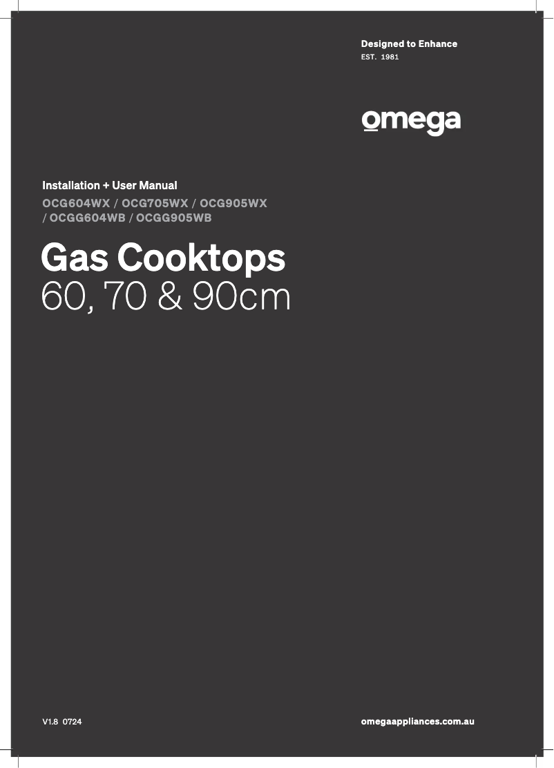 Page 1 de la notice Manuel utilisateur Omega OCGG604WB