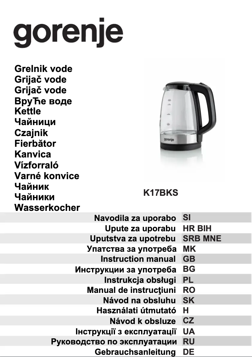 Page 1 de la notice Manuel utilisateur Gorenje K17BKS