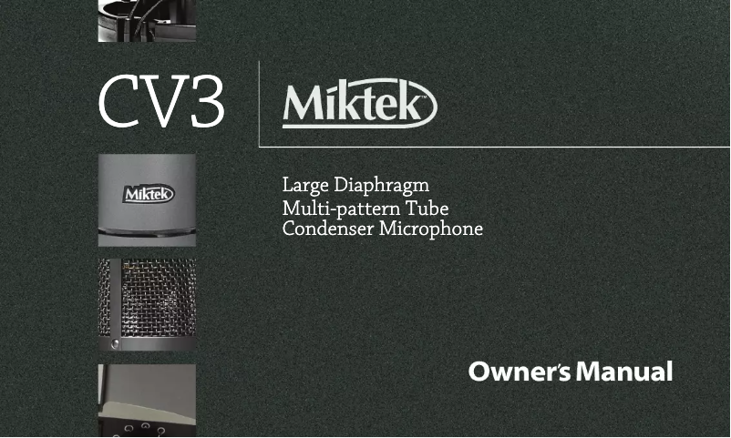 Page n°1 - Manuel utilisateur Miktek CV3