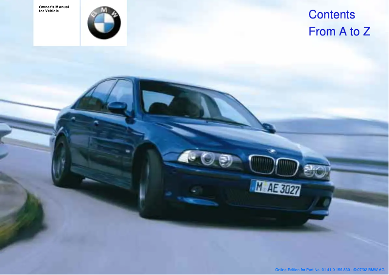 Page 1 de la notice Manuel utilisateur BMW M5 Sedan (2003)