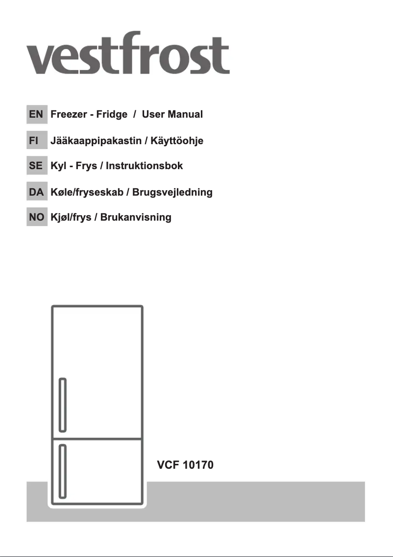 Page 1 de la notice Manuel utilisateur Vestfrost VCF 10170