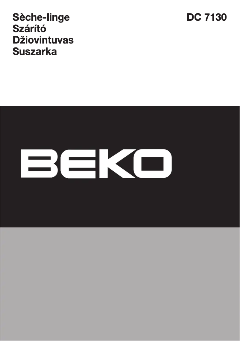 Page 1 de la notice Manuel utilisateur Beko DC 7130