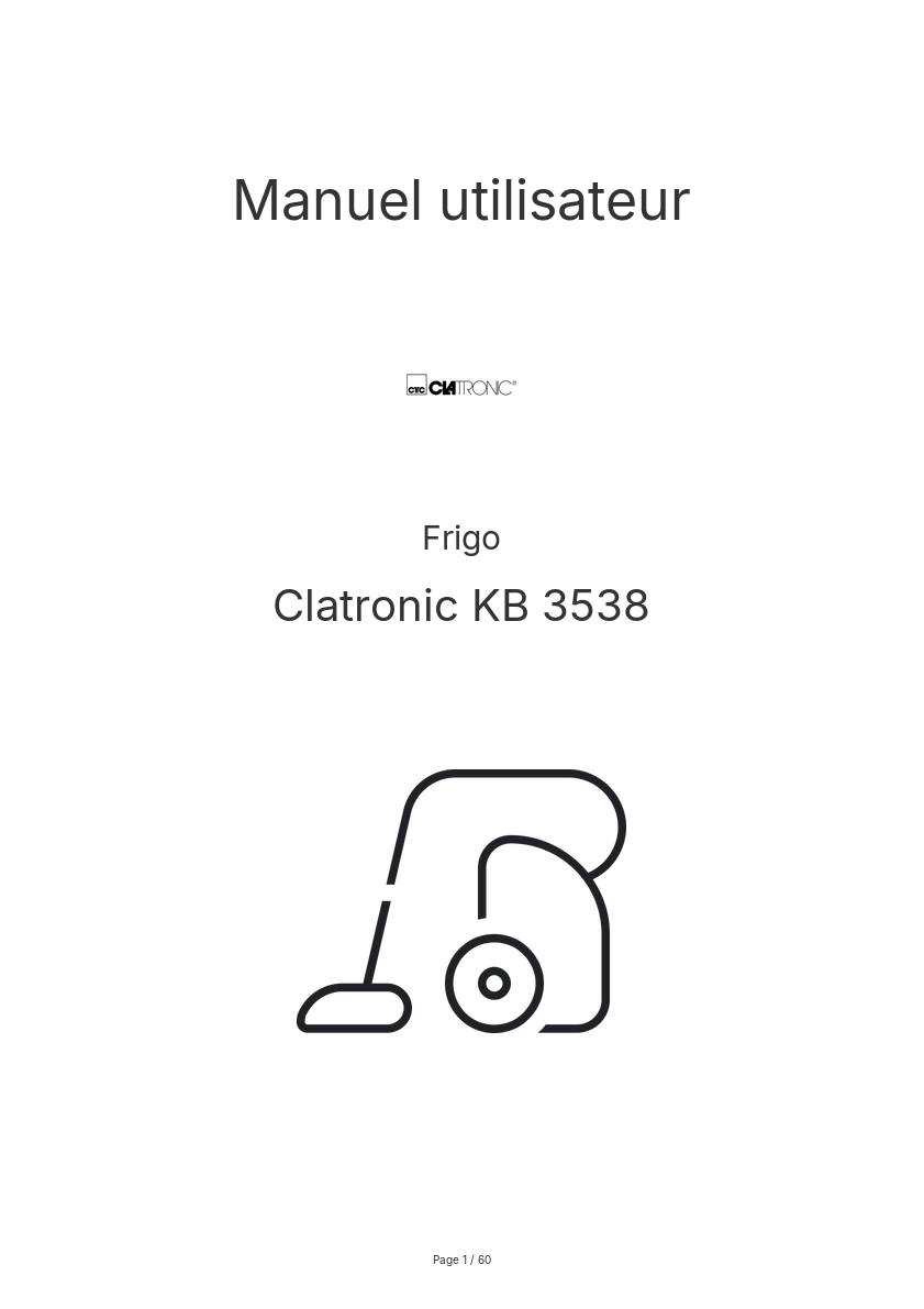 Image de la première page du manuel de l'appareil KB 3538
