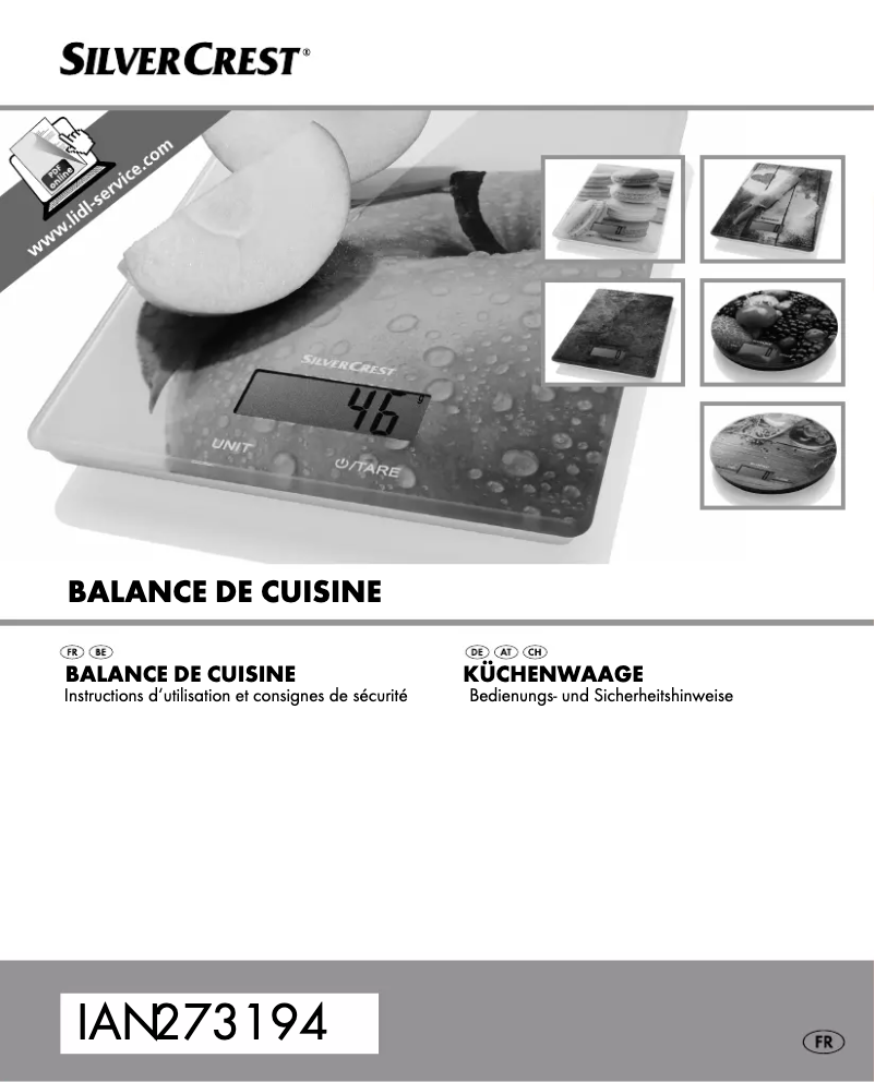 Page 1 de la notice Manuel utilisateur SilverCrest IAN 273194