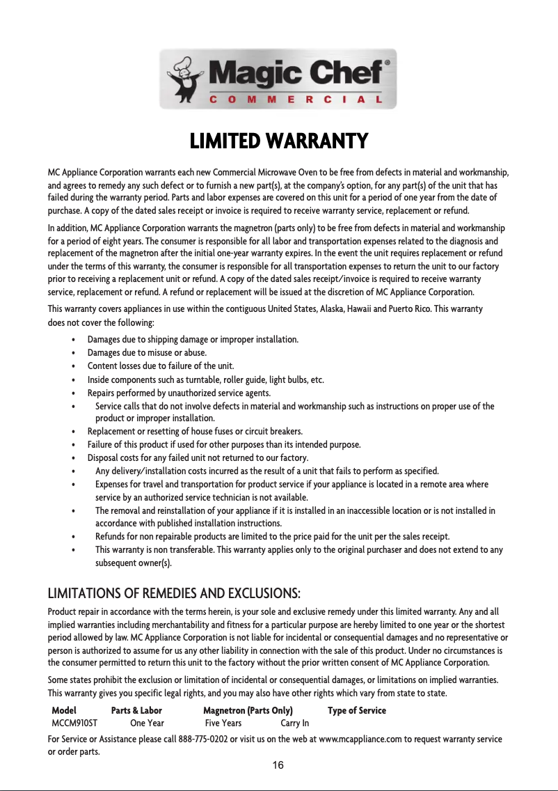 Image de la première page du manuel de l'appareil MCCM910ST