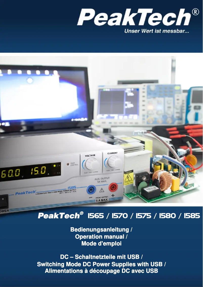 Page n°1 - Manuel utilisateur PeakTech 1565