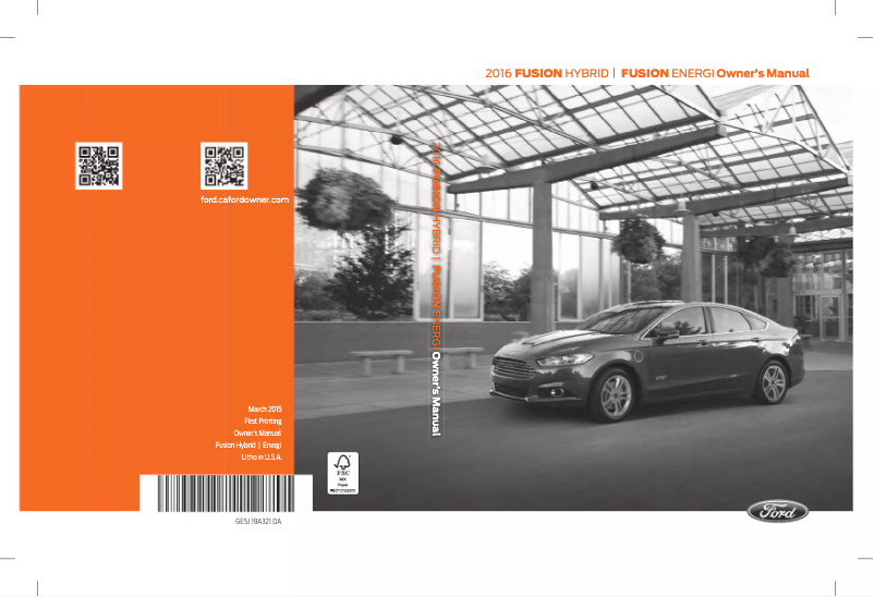 Image de la première page du manuel de l'appareil Fusion Hybrid (2016)