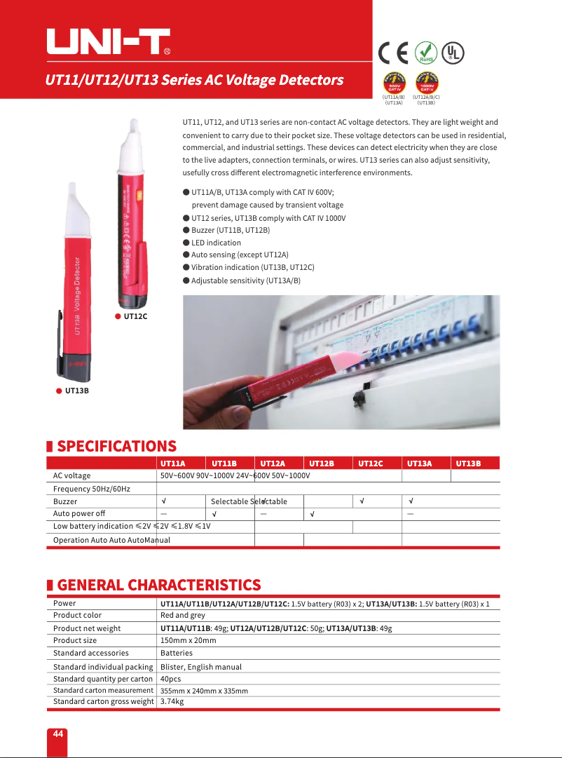 Image de la première page du manuel de l'appareil UT13B