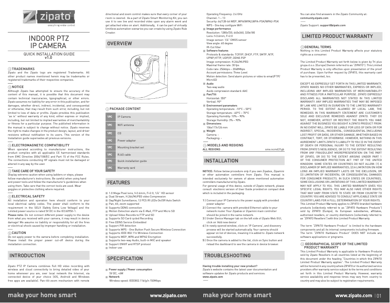 Page 1 of the manual User Manual Zipato SME.NCM631GB