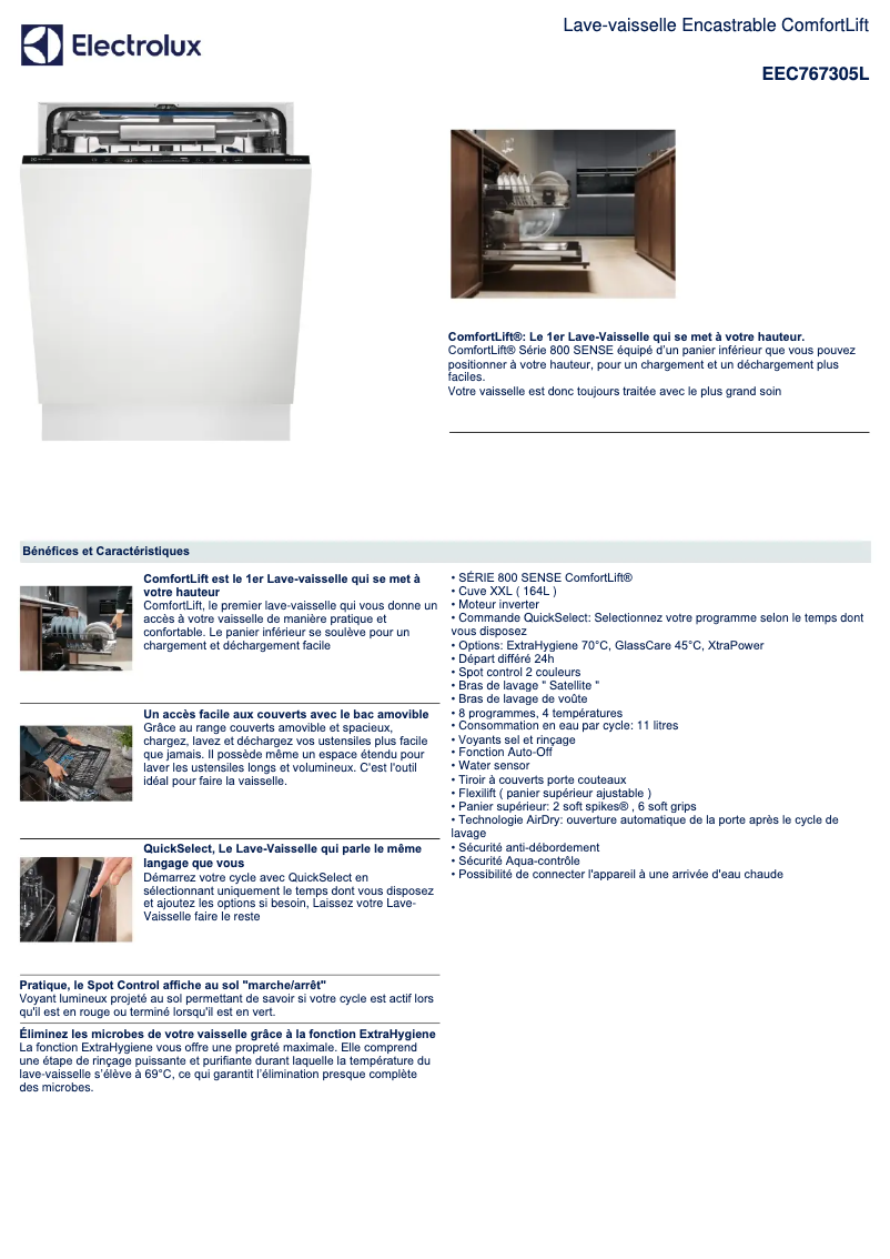 Page n°1 - Fiche technique Electrolux EEC767305L