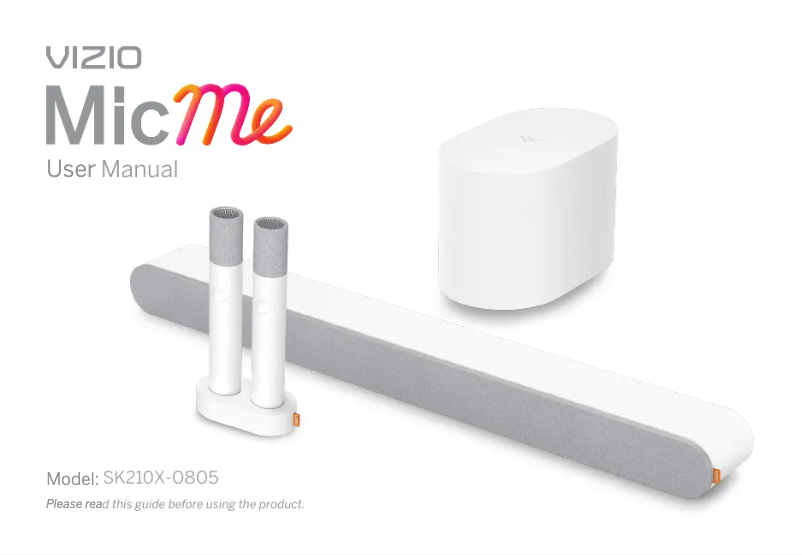 Page 1 de la notice Manuel utilisateur VIZIO MicMe SK210X-0805