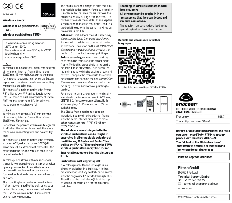 Image de la première page du manuel de l'appareil FT4F-rw
