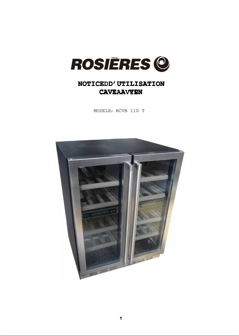 Page n°1 - Manuel utilisateur Rosieres RCVB 110 T