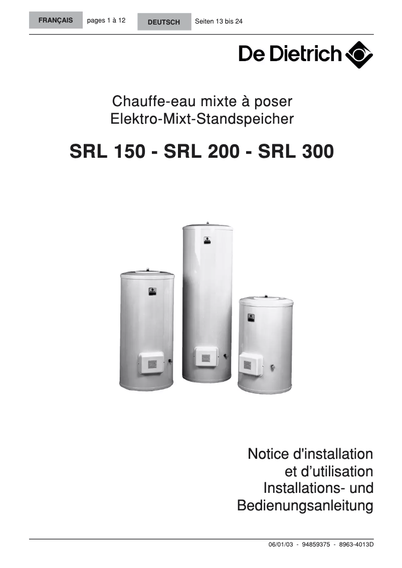 Image de la première page du manuel de l'appareil SRL 150