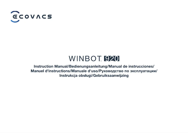 Page n°1 - Manuel utilisateur ECOVACS WINBOT 920