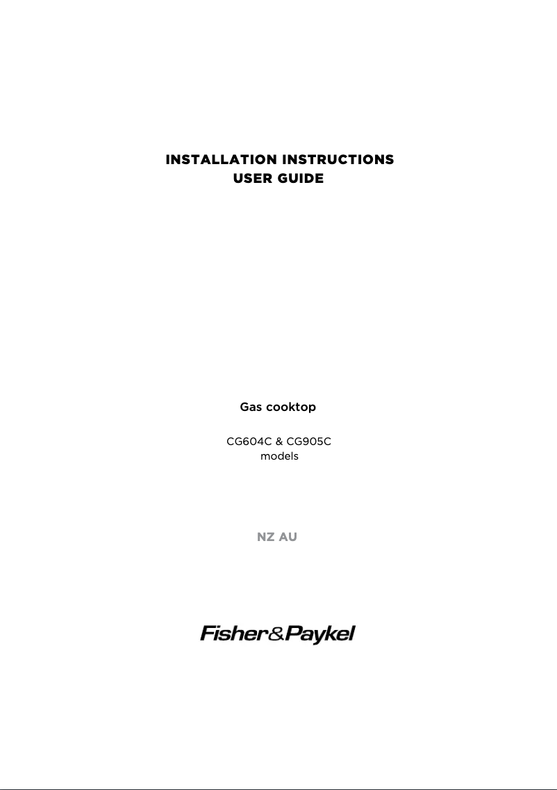 Page n°1 - Manuel utilisateur Fisher & Paykel CG604CLPX2