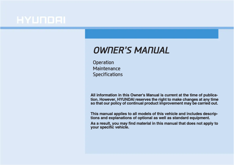 Page 1 de la notice Manuel utilisateur Hyundai Santa FE (2023)