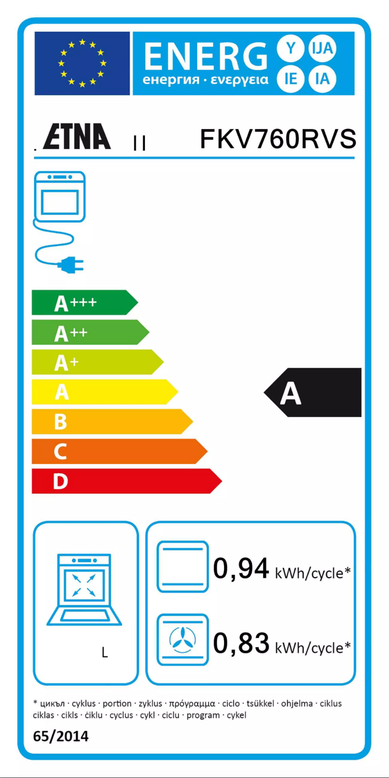 Page n°1 - Label énergétique Etna FKV760RVS