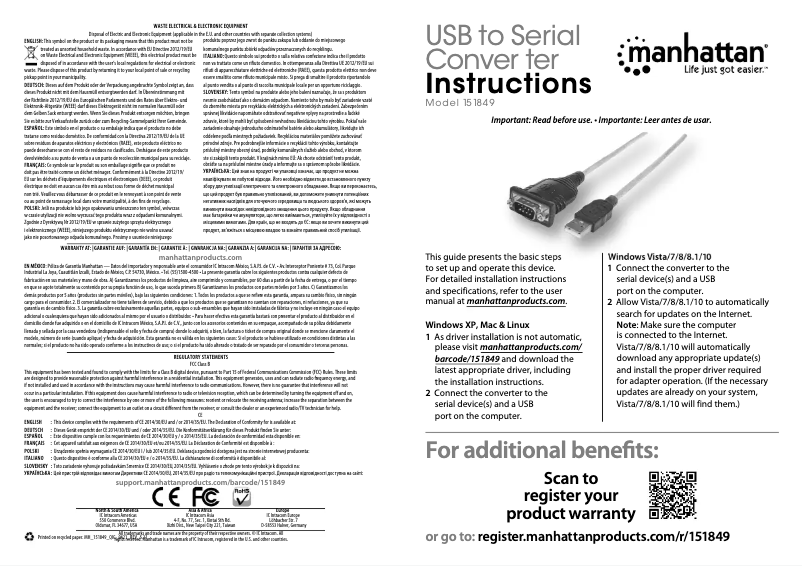 Image de la première page du manuel de l'appareil 151849