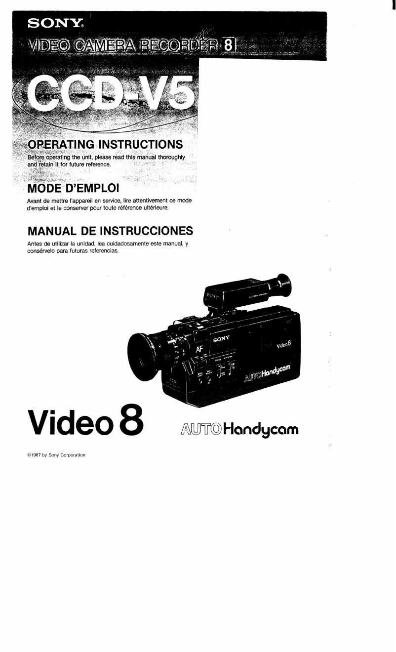 Page n°1 - Manuel utilisateur Sony CCD-V5