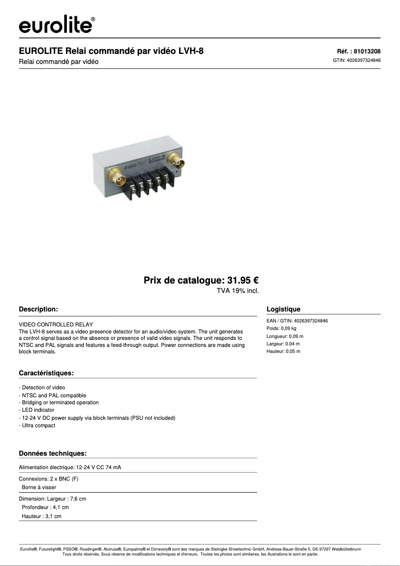 Image de la première page du manuel de l'appareil LVH-8