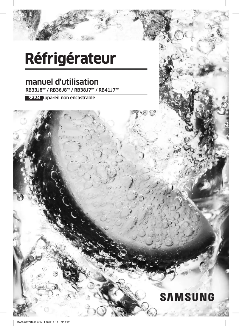 Page n°1 - Manuel utilisateur Samsung RB37J5018SA