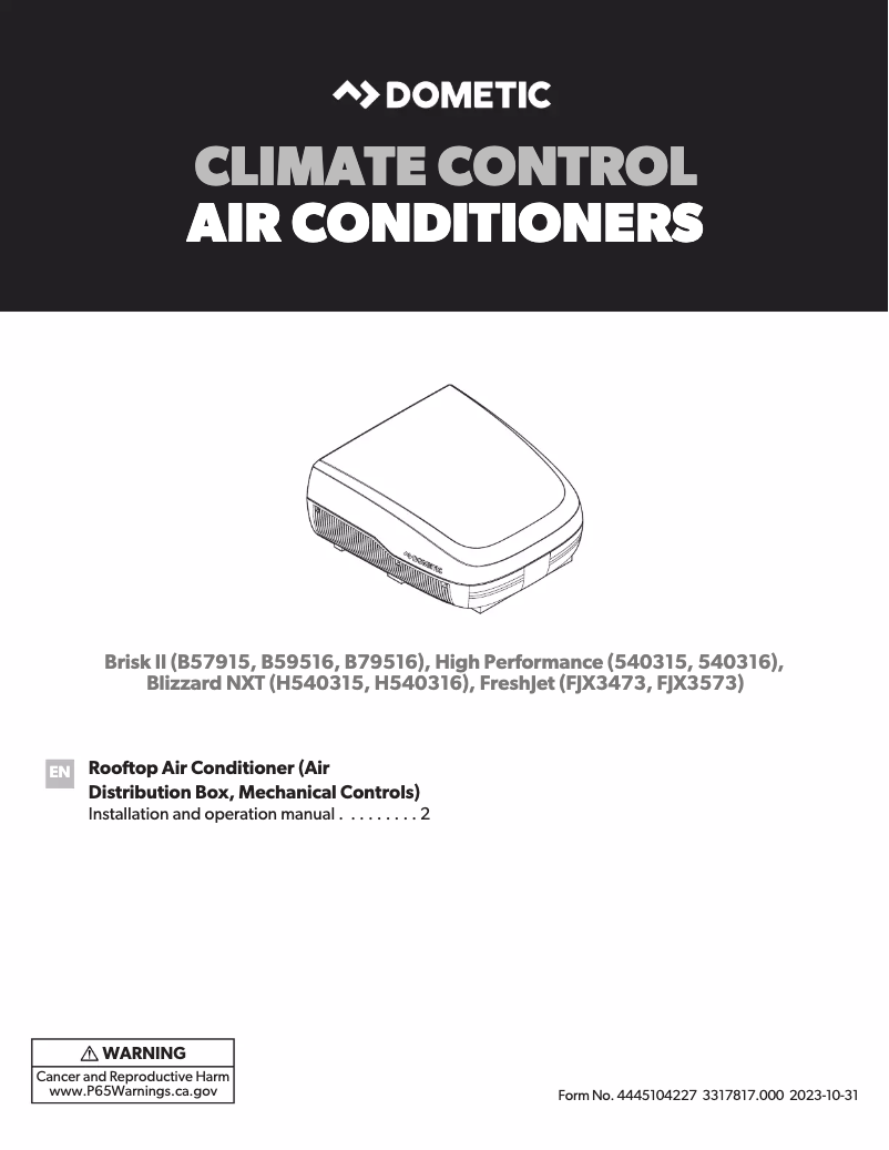 Page 1 de la notice Manuel utilisateur Dometic FreshJet 3