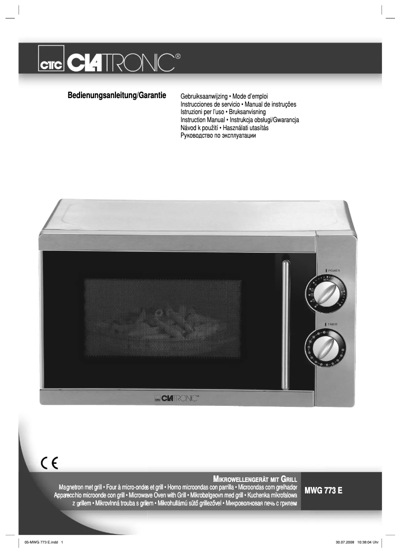 Image de la première page du manuel de l'appareil MWG 773 E