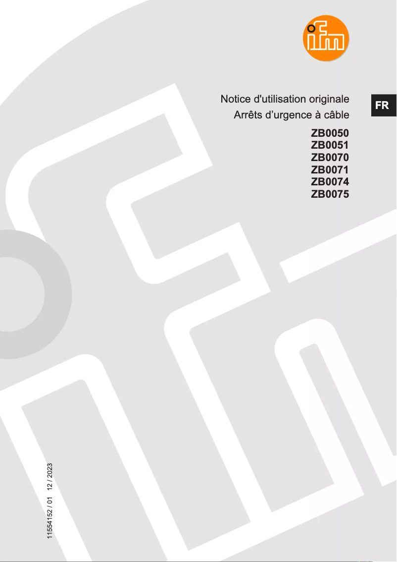 Image de la première page du manuel de l'appareil ZB0074