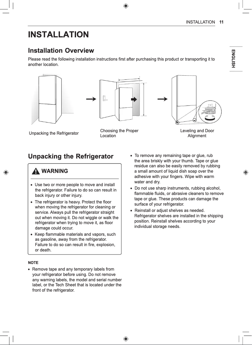 Page 1 de la notice Guide d'installation LG URETC1408N