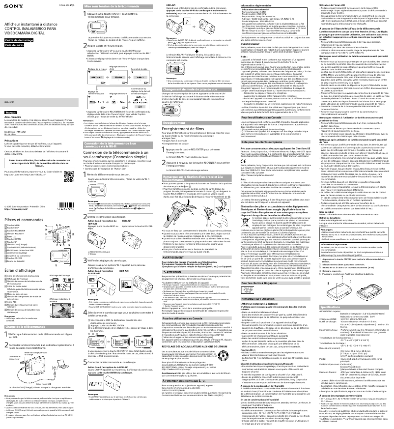 Imagen de la primera página del manual del dispositivo RM-LVR2