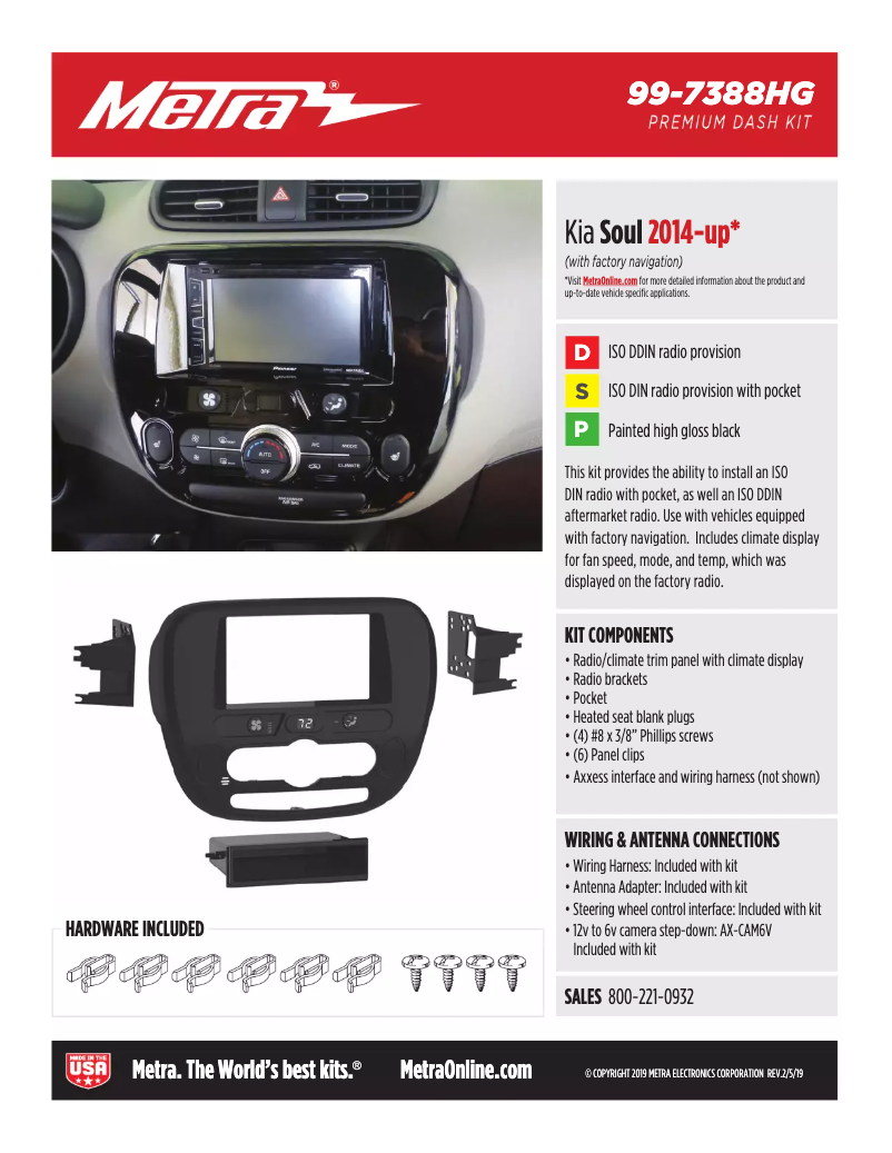 Page n°1 - Fiche technique Metra 99-7388HG