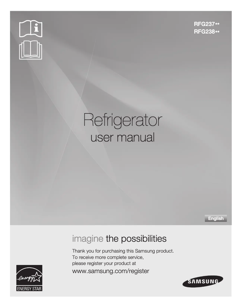 Page 1 de la notice Manuel utilisateur Samsung RFG237AABP