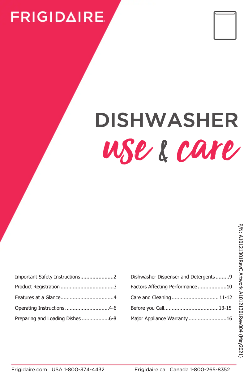 Page n°1 - Manuel d'utilisation et d'entretien Frigidaire FFID2426TW