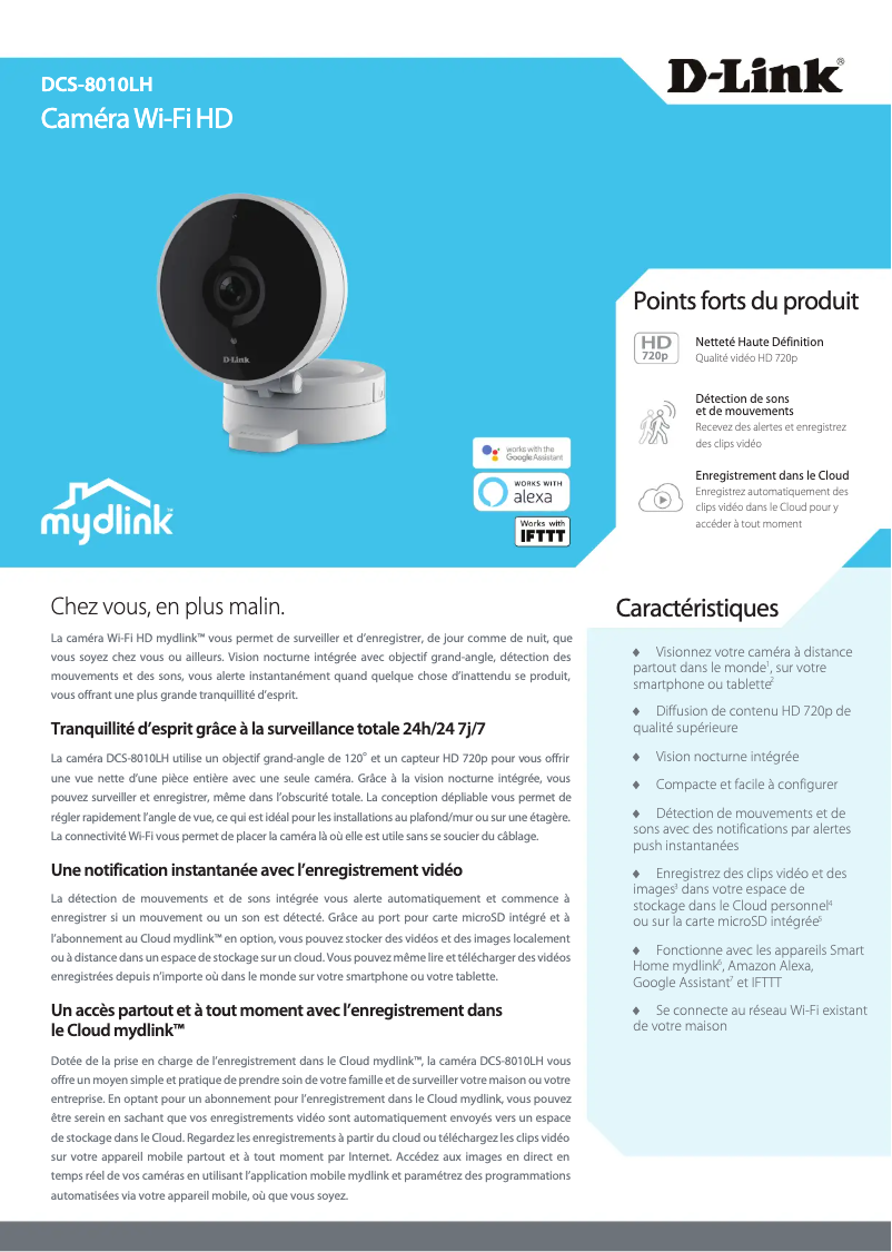 Page n°1 - Fiche technique D-Link DCS-8010LH