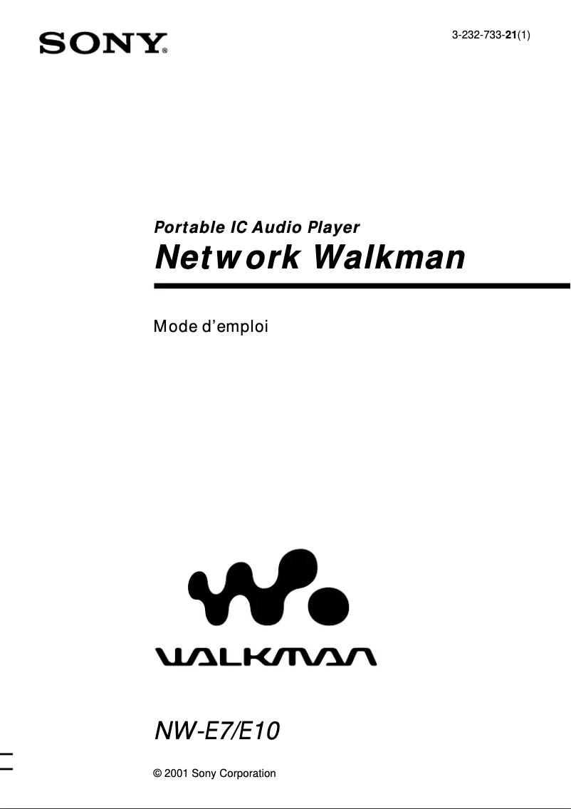 Image de la première page du manuel de l'appareil NW-E7