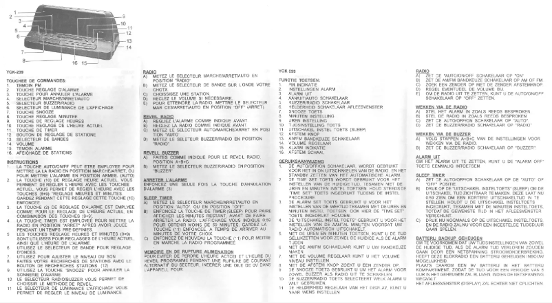 Page n°1 - Manuel utilisateur Marquant YCK-239